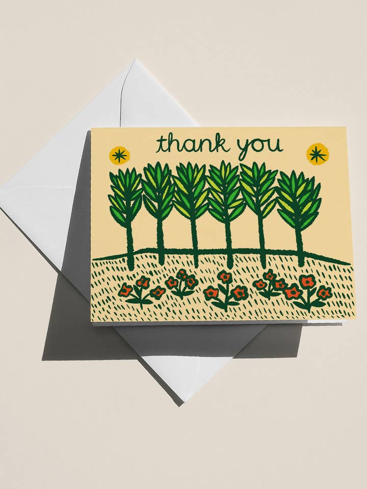 Thank You Meadow Card, A2 for wholesale by Christine Witmore