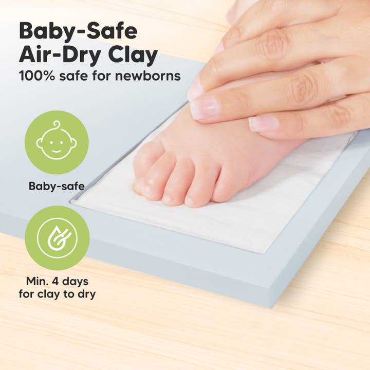 Mist Blue KeaBabies Baby Handprint, Footprint Keepsake Duo Frame for wholesale on Faire5