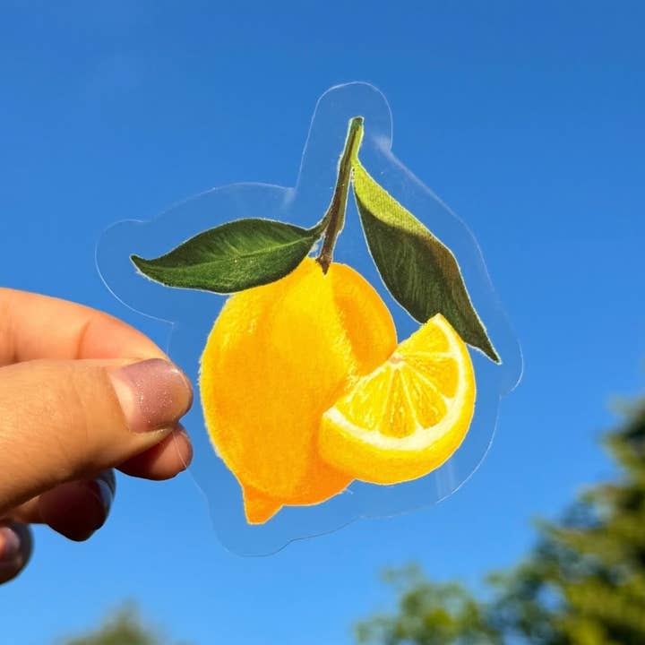 Autocollant à bordure claire citron pour la vente par Jasmine Rosie Art