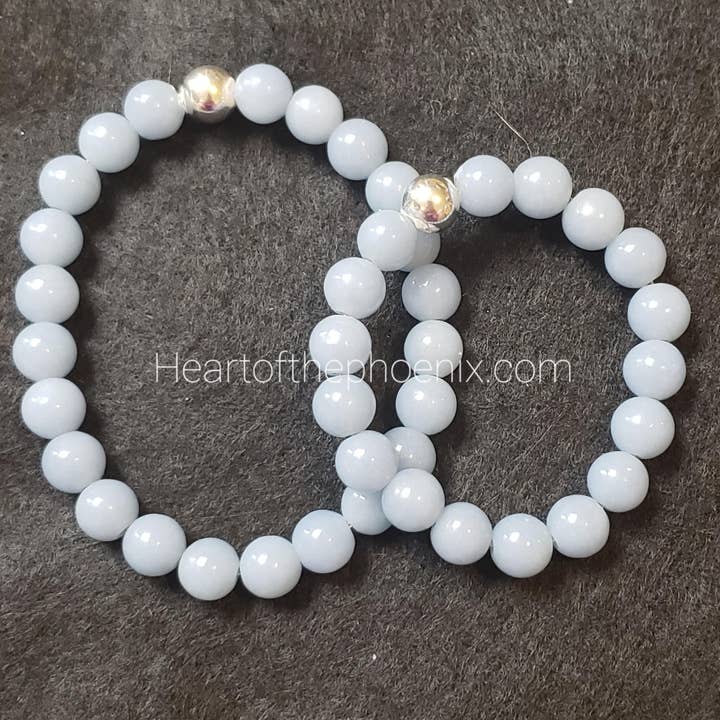 Angelite Bracelet Adult/Child or Custom Sizes for wholesale by Heart of The Phoenix