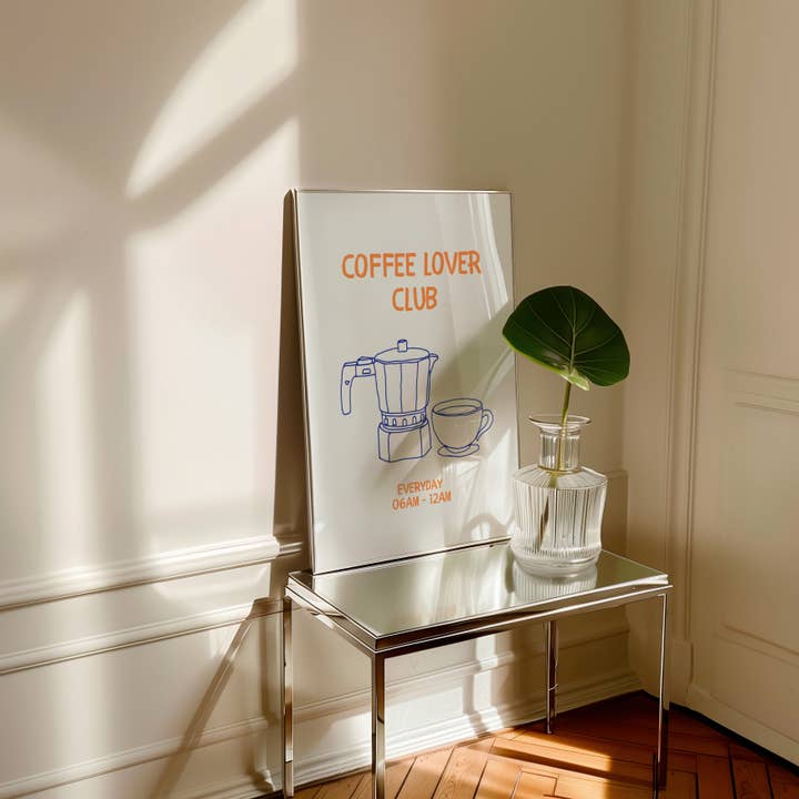 keins wie deins - Wholesale Art Print - Art print “coffe lover club” 40x50 | Poster, Print1