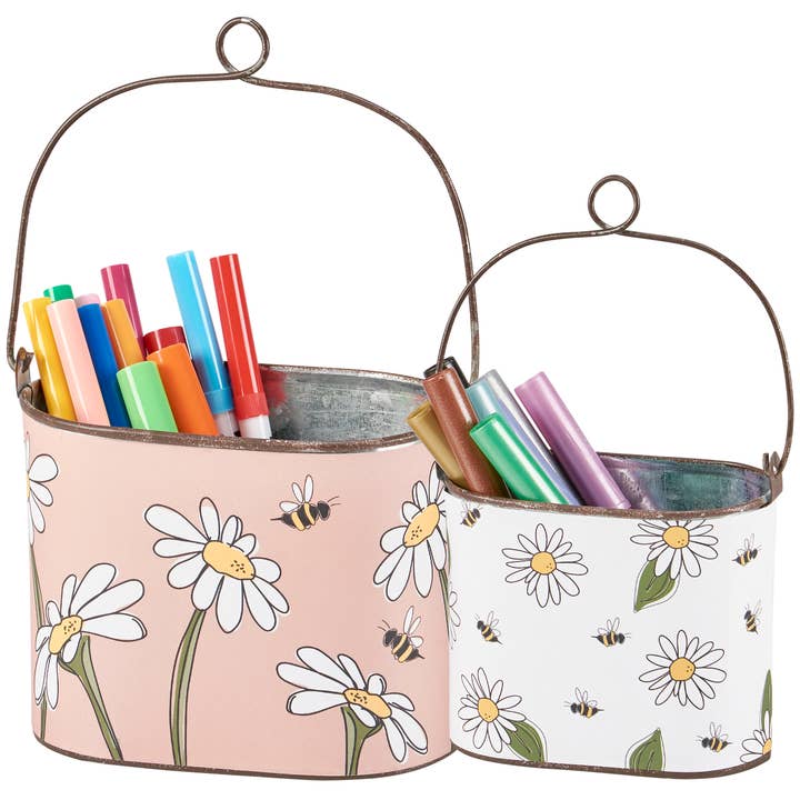 Daisy And Bee Bucket Set for wholesale by Primitives by Kathy