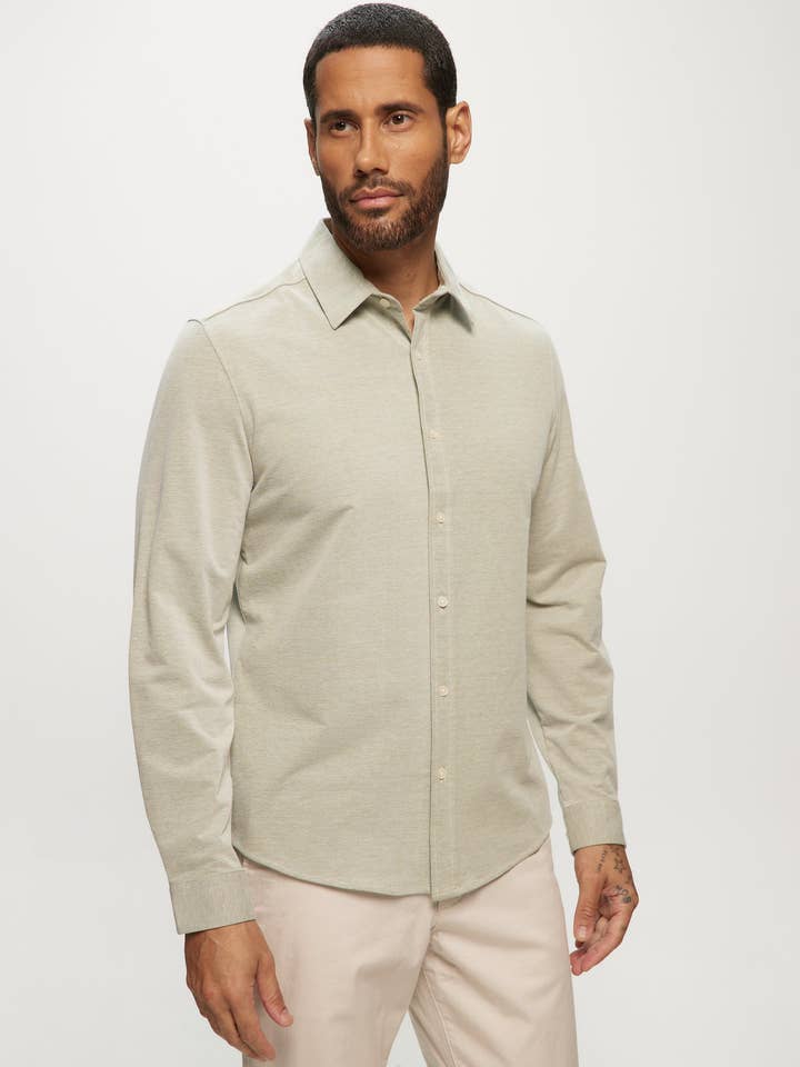 Chemise en maille Oxford Ryan couleur avocat pour la vente par Julian & Mark