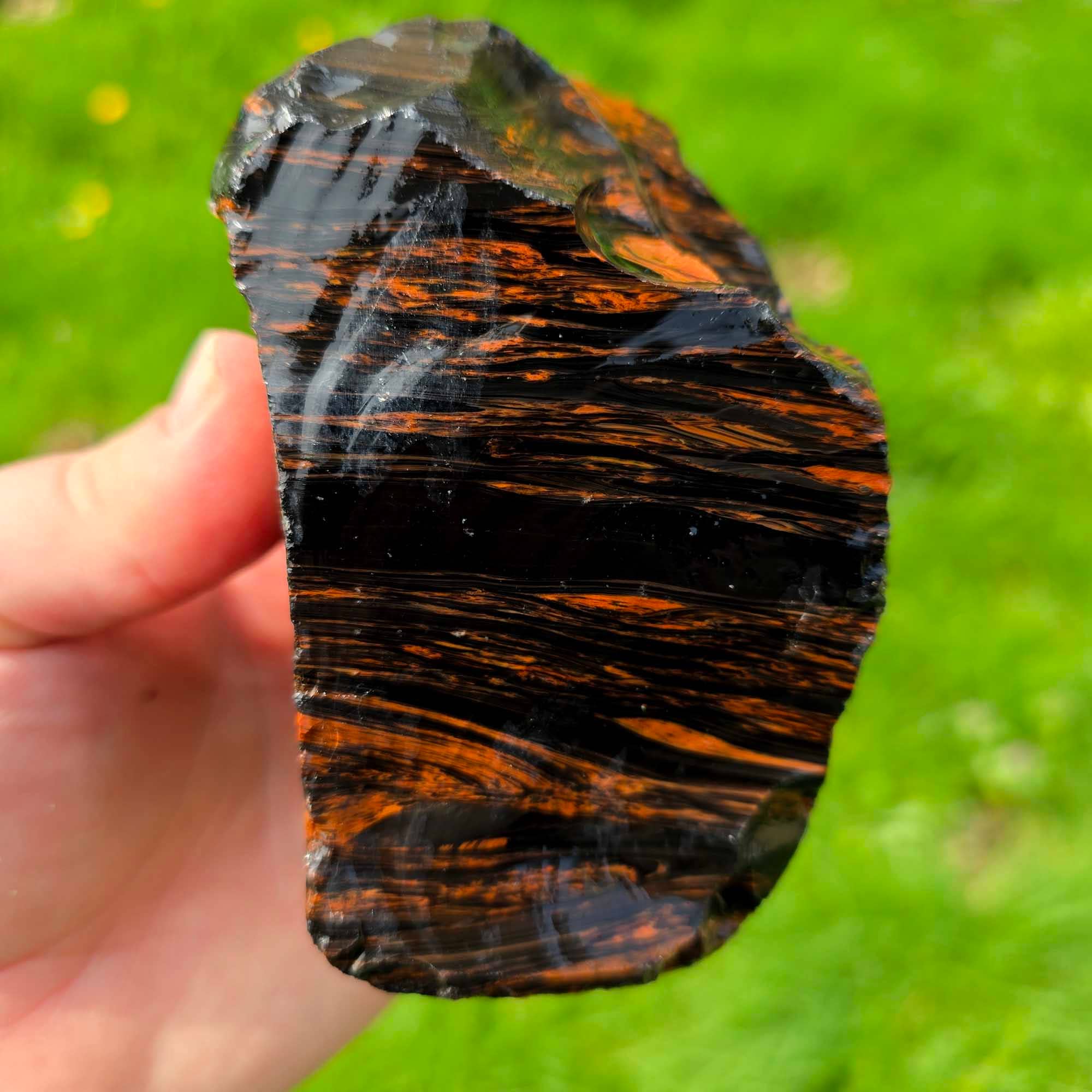 Lapidary Central - Wholesale Spiritual Stone/Crystal - RARE Fire Glass Buttes Obsidian Rough Chunk Lapidary Stone Magnetite5