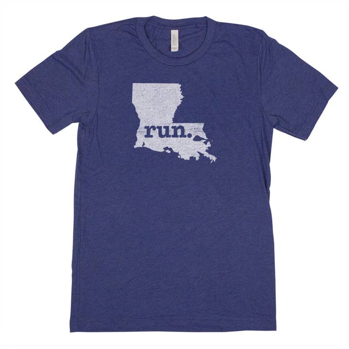 run. Men's Unisex T-Shirt - Louisiana for wholesale by Home State Apparel