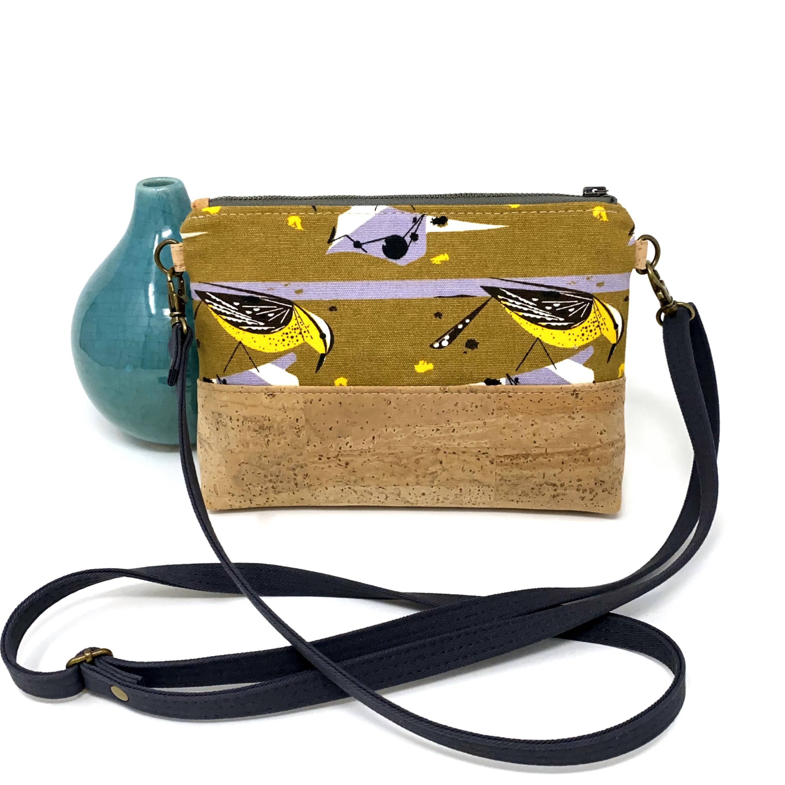 mmb by hand - Wholesale Crossbody Bag - Women's - Organic and Cork Mini Crossbody - Charley Harper Prints7
