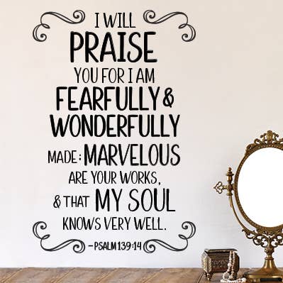 Wonderfully Made Wall Decal for wholesale by African American Expressions