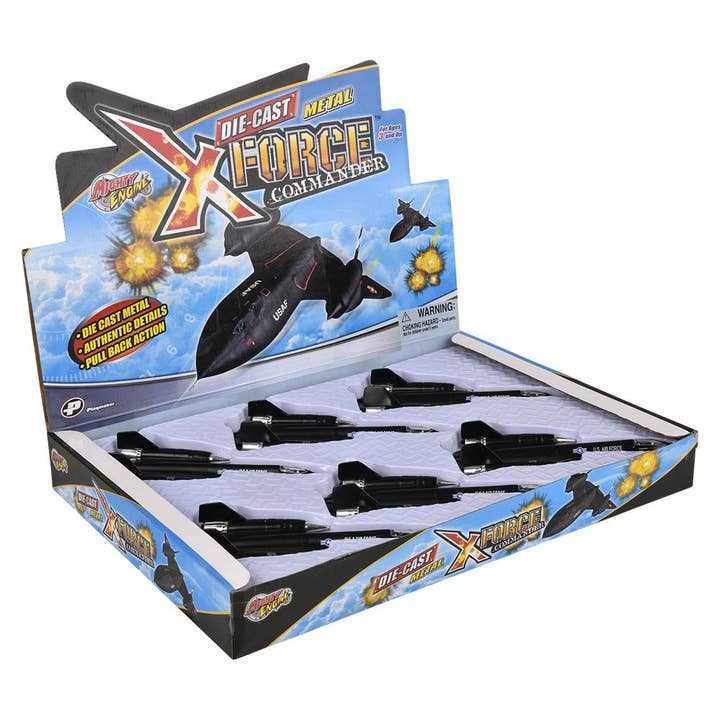 The Toy Network - Wholesale Toy Plane - Kids - 8" Die-Cast Pull Back SR-71 Blackbird 6pcs/Display5