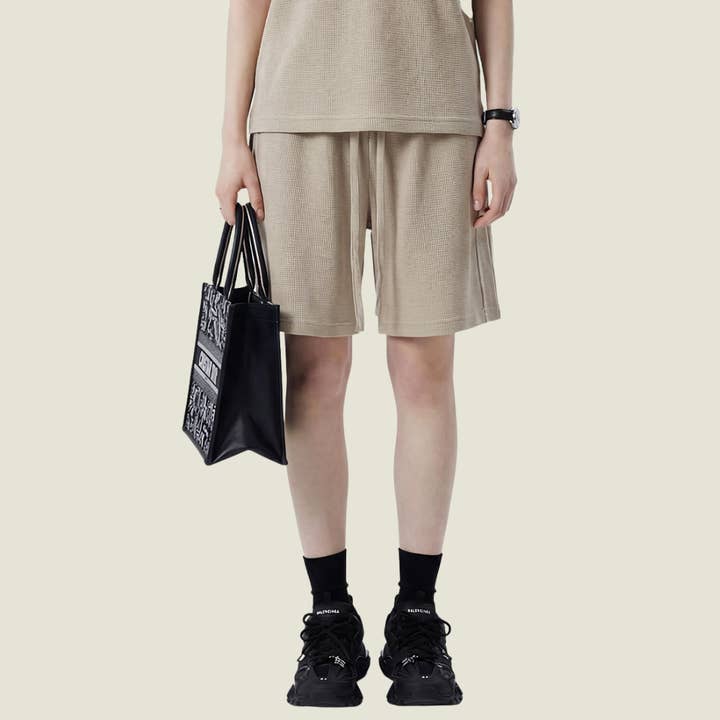 Unisex 330G våffelshorts - rak passform, dragsko, knälång för wholesale av Sodalemon