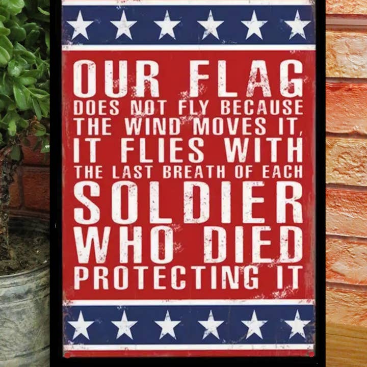 Bad Bunny Designs - Wholesale Sign - Our Flag Does Not Fly Because The Wind Moves It Sign