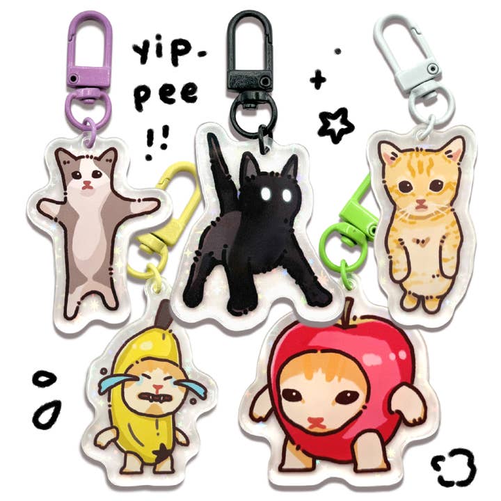 Bunhiry - Wholesale Keychain - Women's - Cat Meme Keychains