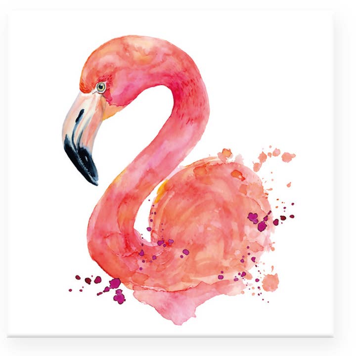 Imán "Flamenco Elegante" (5x5cm) – Estilo Tropical para venta al por mayor de Miss Cotton