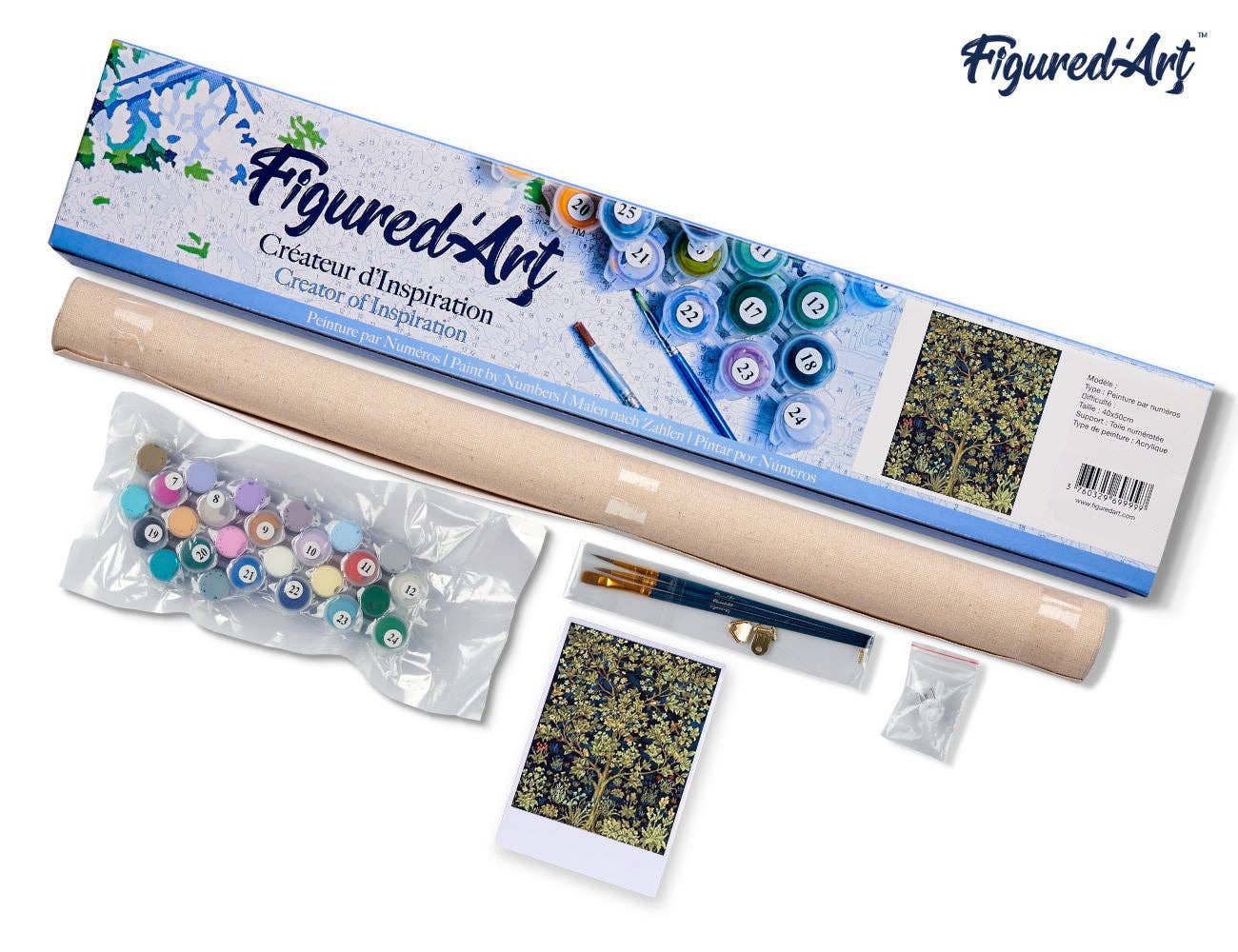 Figured'Art – Kit de artesanato DIY por atacado – Pintar por números Árvore durante a Primavera4