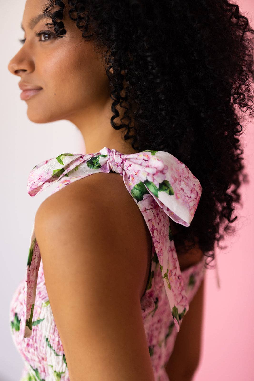 Kathleen Maeve - Wholesale Dress - Women's - Emma Bow Maxi Dress | Pink Hydrangeas17