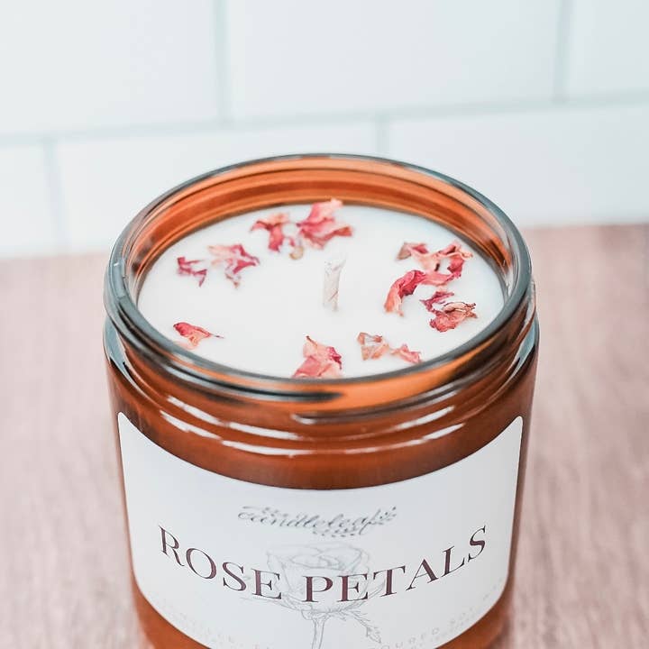 Rose Petals Amber Jar Candle for wholesale by Candleleaf