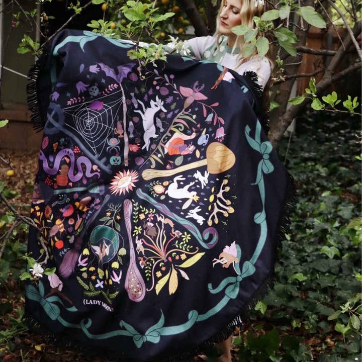 Lady Moon Co.® – wholesale Beach towel – Wheel Of The Fae Traveling Spell Space