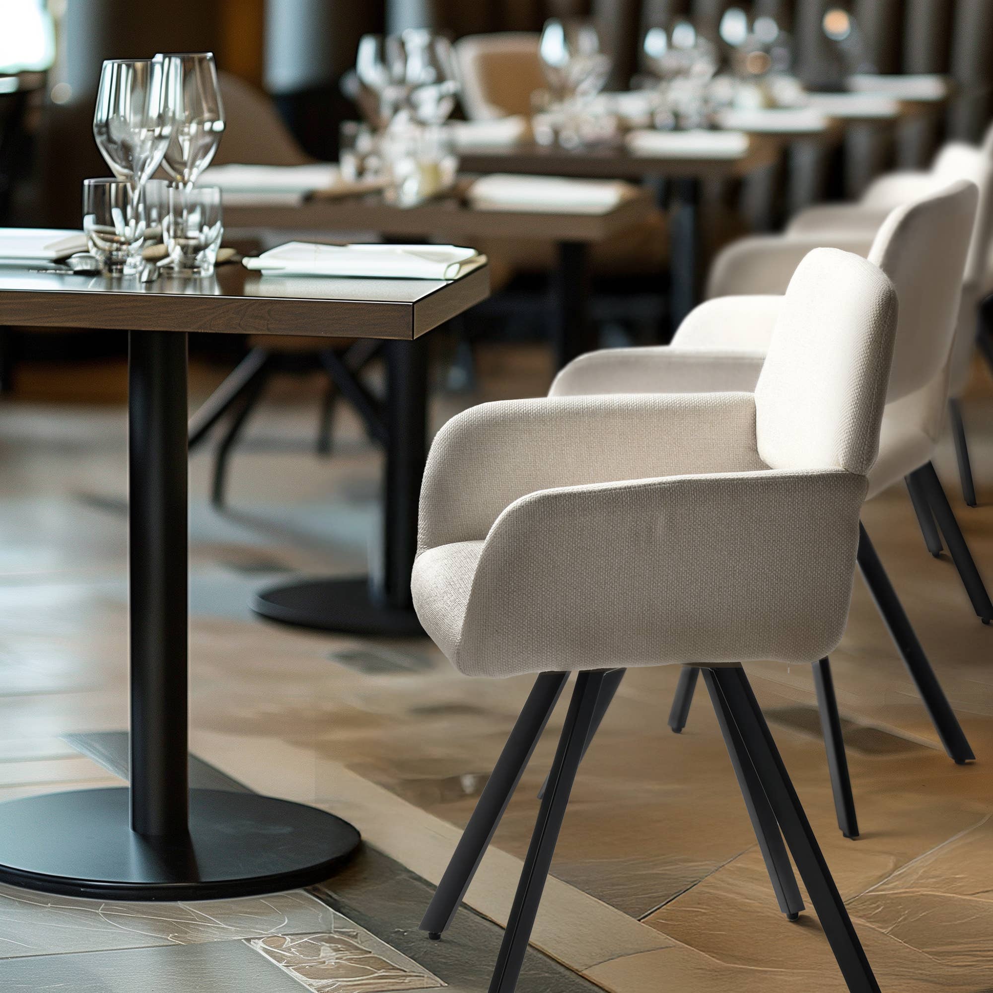 39F Inc. - Wholesale Patio Set - 5-Piece Dining Set 59” Table with Swivel Chair ForRestaurant8