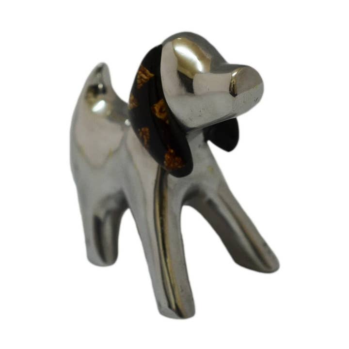 Dog Mini Figurine Handcrafted in Recycled Aluminum for wholesale by Handcrafted Gift