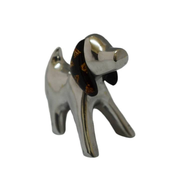 Mini figura de perro hecha a mano en aluminio reciclado para venta al por mayor de Handcrafted Gift