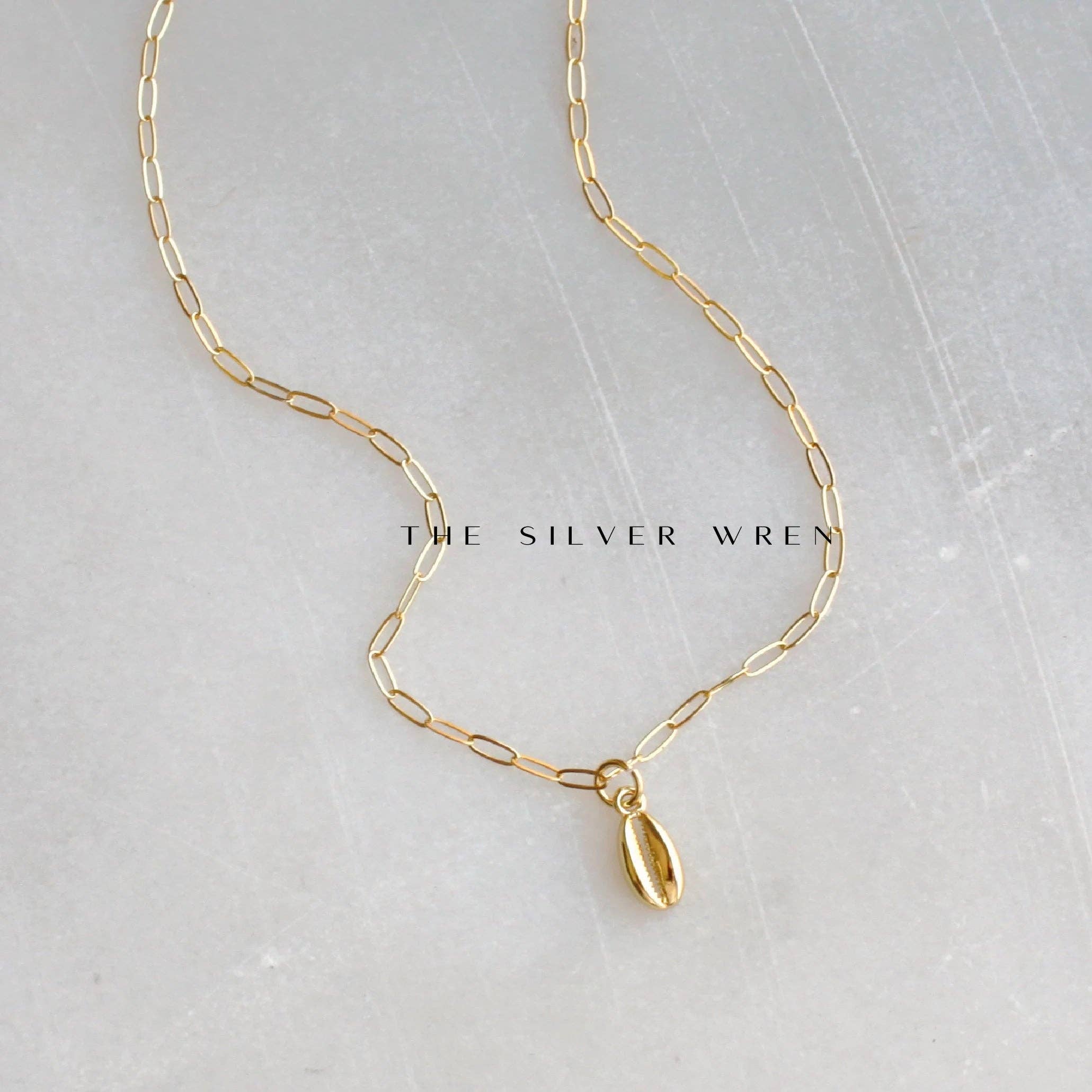 The Silver Wren – wholesale Hänge-/berlockhalsband – Cowrie Shell hängande halsband0