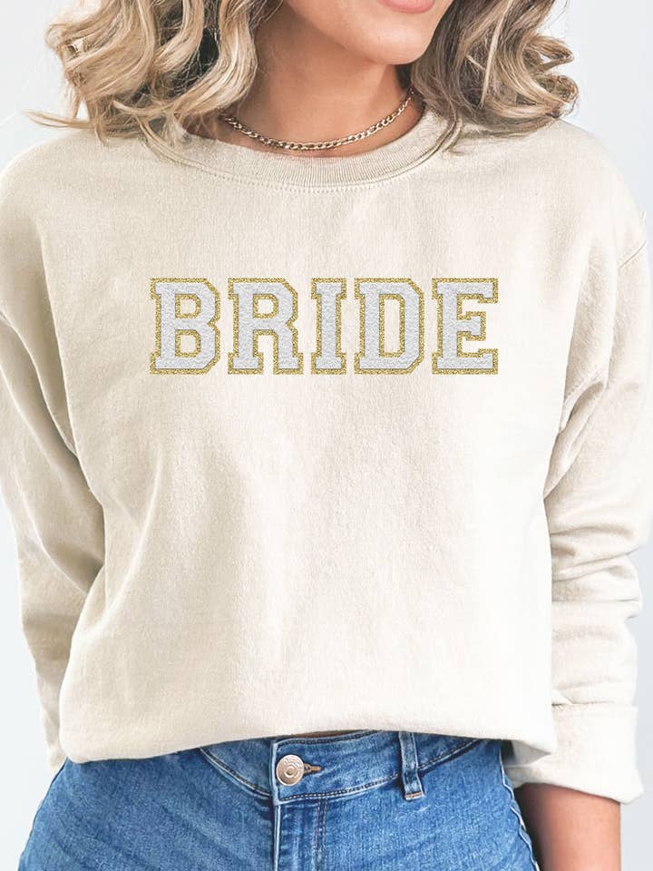 Kissed Apparel - Wholesale Graphic Sweatshirt - Women's - Bride Faux Chenille Graphic Fleece Sweatshirt1