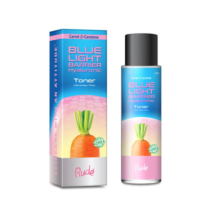Rude Cosmetics - Venta al por mayor Tónico facial - Pantalla de papel de tóner hialurónico de barrera de luz azul, 12 piezas