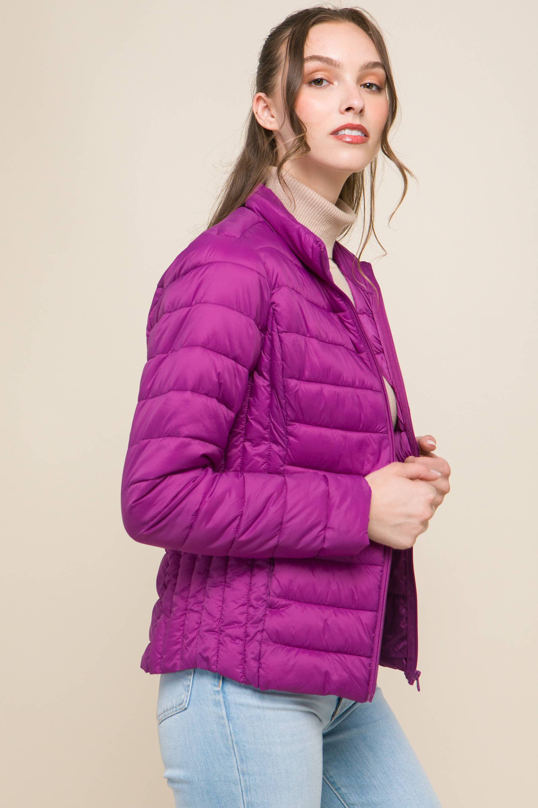 Peace Love Line - Wholesale Puffer Jacket - Women's - PL4300 - LT WEIGHT LONG SLEEVE PUFFER JACKET15