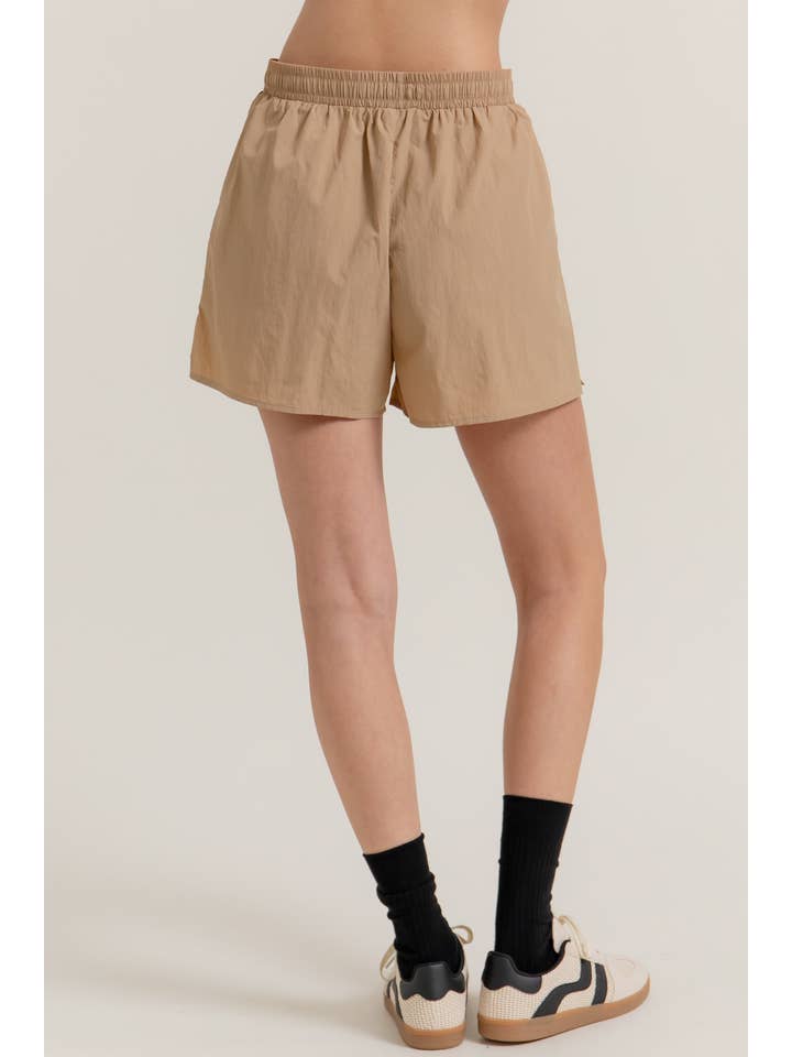 Active Basic | Active USA - Wholesale Athletic Shorts - Women's - Anorak Fabric Side Slit Workout Shorts10