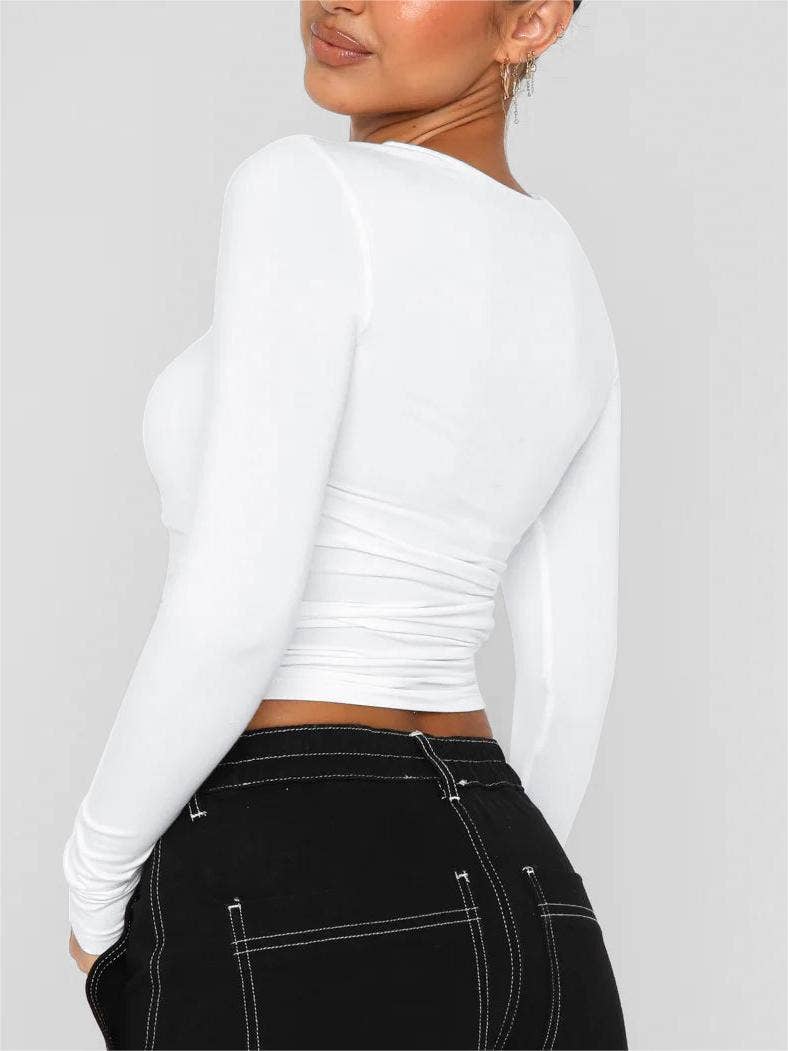 Rosa Clothing - Vente T-shirt – femme - t-shirt basique à manches longues et coupe ajustée pour femmes12