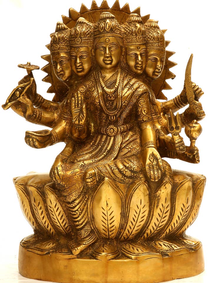 Dea Gayatri | Scultura in ottone per la vendita all'ingrosso da parte di Exotic India Art