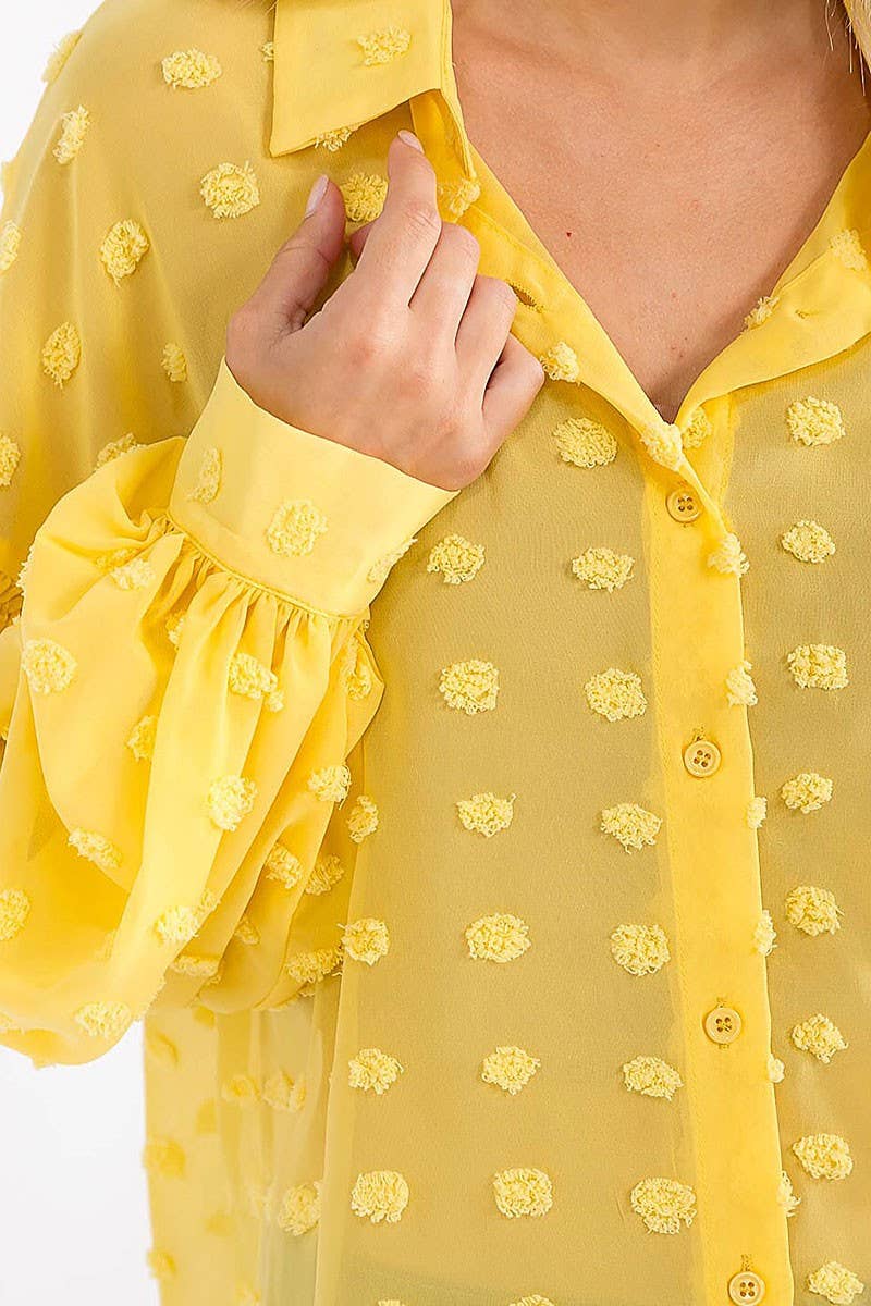 ROUSSEAU - Vente Chemise à col boutonné – femme - CHEMISIER À MANCHES LONGUES AVEC BOUTONS ET DÉTAILS À POIS SUISSES18