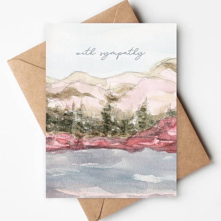 With Sympathy Eco-friendly Card Thinking of You Support for wholesale by Jenna's Doodles