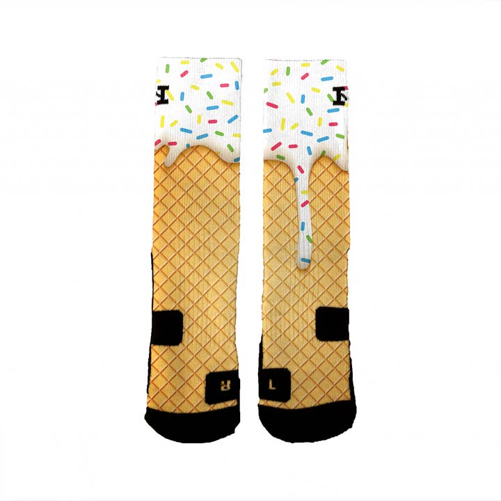 HoopSwagg - Wholesale Socks - Unisex - Ice Cream Unisex Socks with Sweet Vanilla Design
