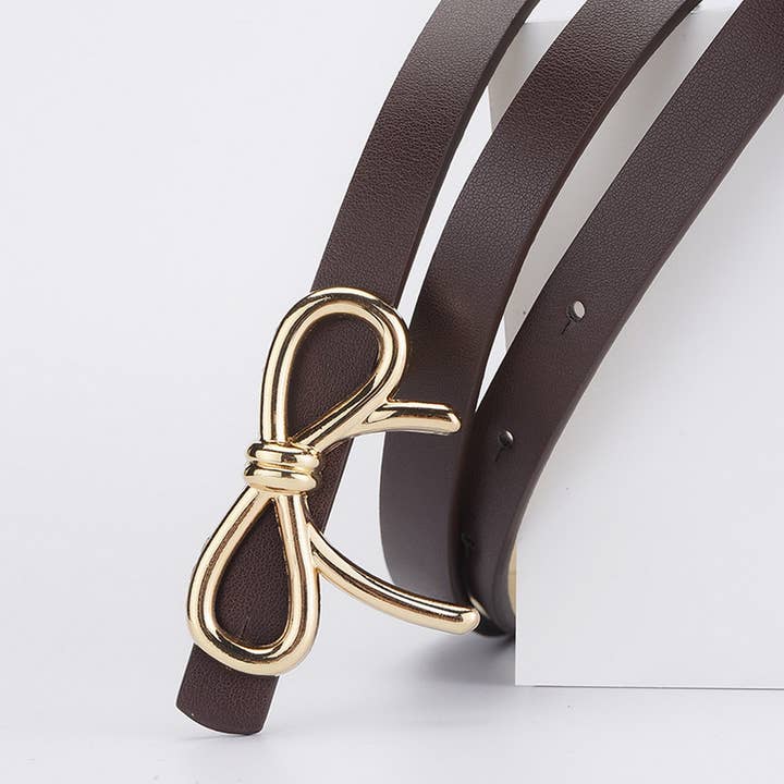ACCITY - Wholesale Belt - Women's - Bow PU Leather Skinny Belt | Elegant Waist Cincher_CWABE0616