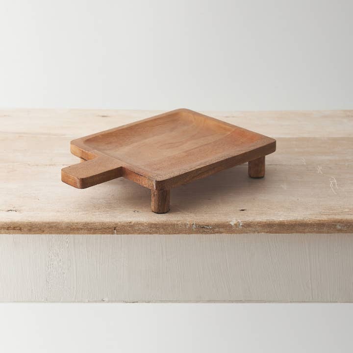 Gainsborough Giftware x Portland Living - Wholesale Decorative Tray - Wooden Tray W/Feet, 30cm1