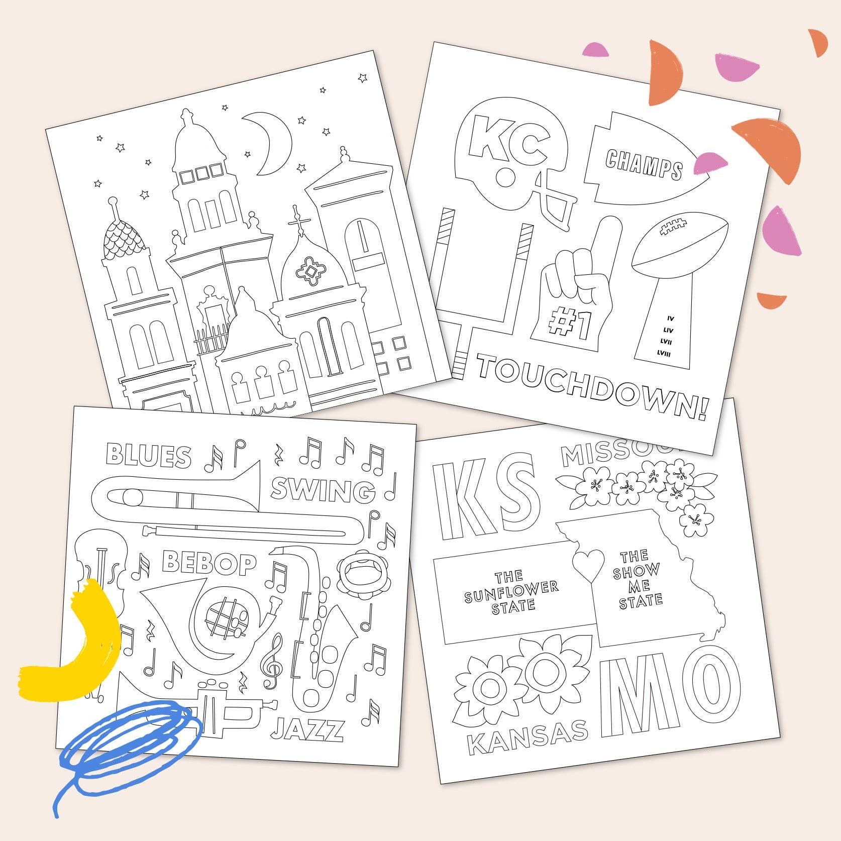 Ampersand Design Studio - Wholesale Coloring & Activity Book - Kids & Baby - Coloring Kansas City: A Coloring Adventure1