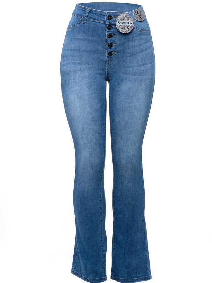 Hoch taillierte Bootcut-Jeans für den Großhandel von U Jeans