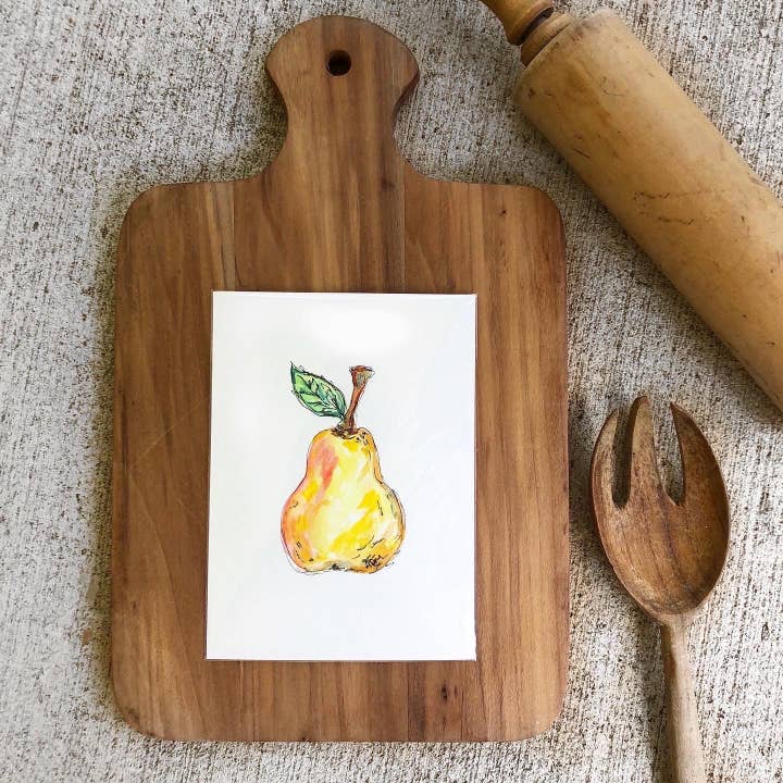 Pear fruit watercolor painting 5'x7' for wholesale by Cuddles and Creativity
