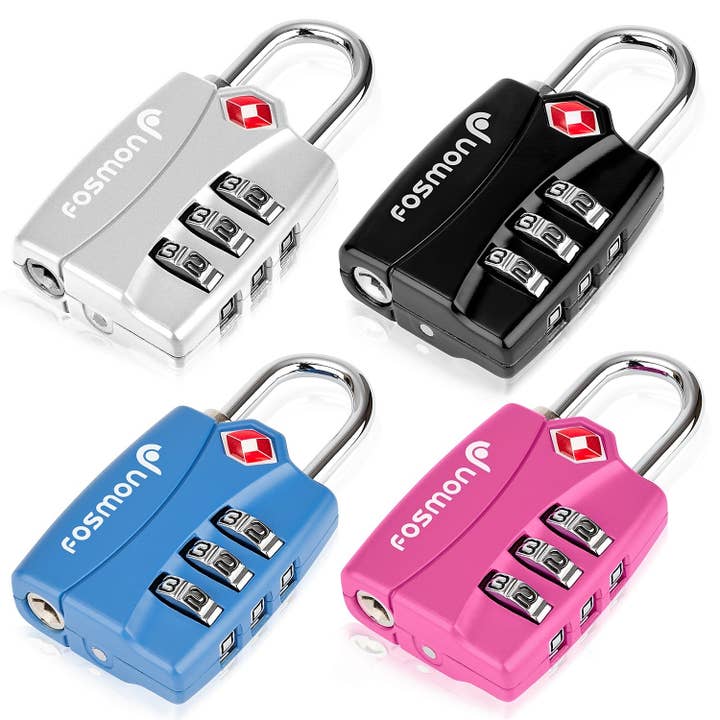 Fosmon - Wholesale Luggage Lock - TSA 3-Digit Combination Luggage Lock with Alert Indicator1