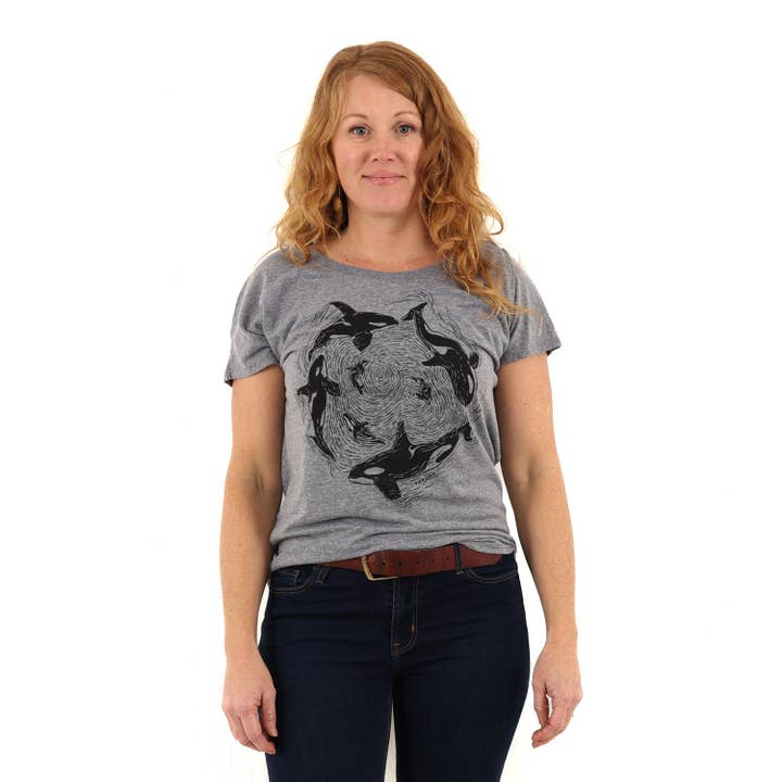 Women's Orca Pod Relaxed Fit T Shirt for wholesale by Slow Loris