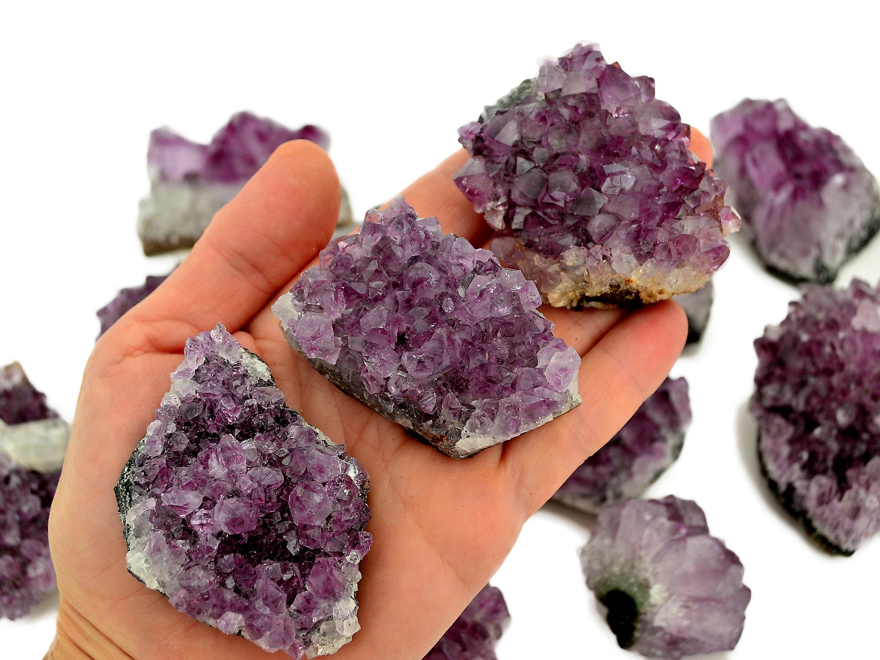 Kaia & Crystals - Wholesale Spiritual Stone/Crystal - Druzy Amethyst (Brazil) AA+ Quality 1 Kg Lot (10-12 Pcs)1
