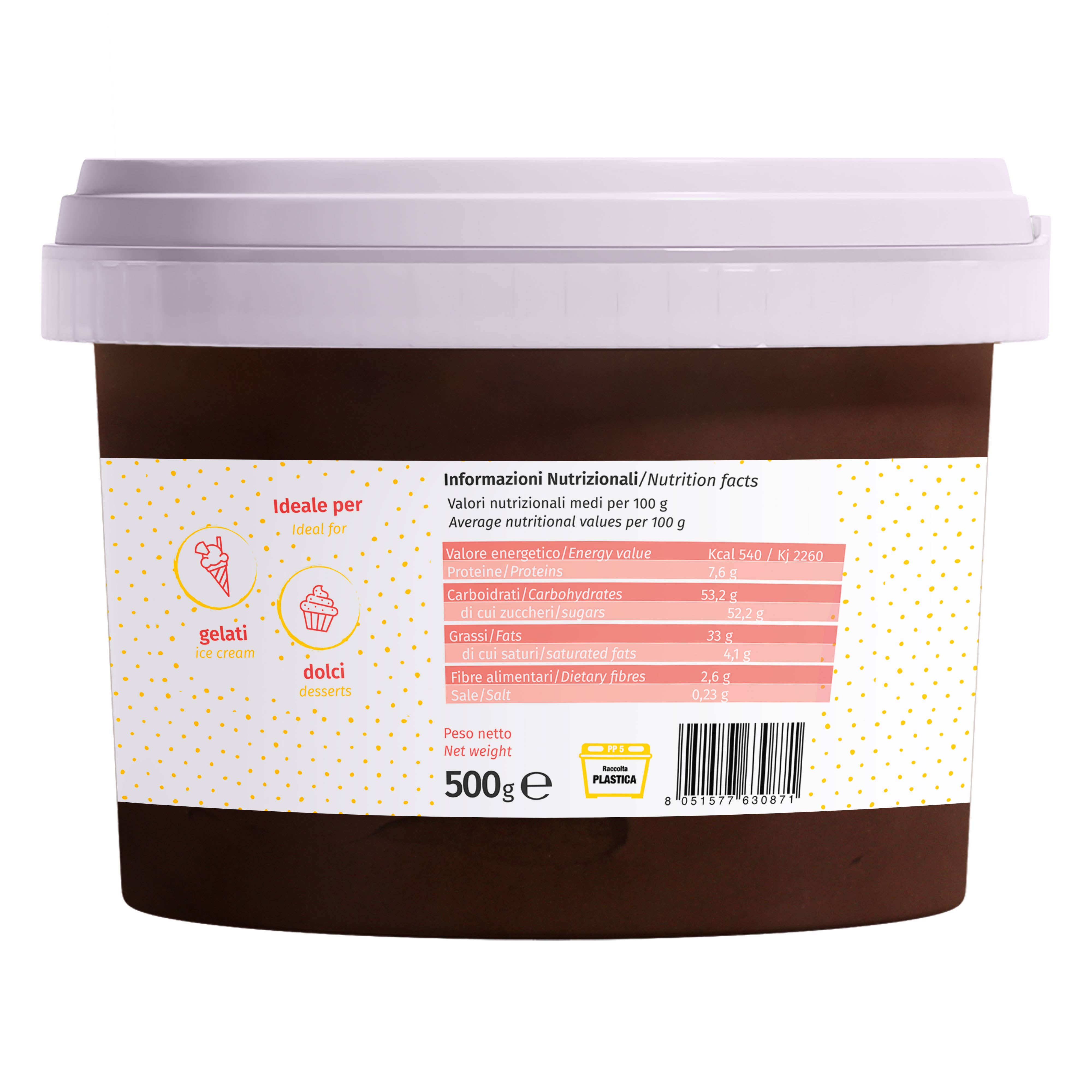 Dolcincasa.com - Venta al por mayor Cremas de frutos secos - Crema de Avellanas (Gianduia) - 500 g3