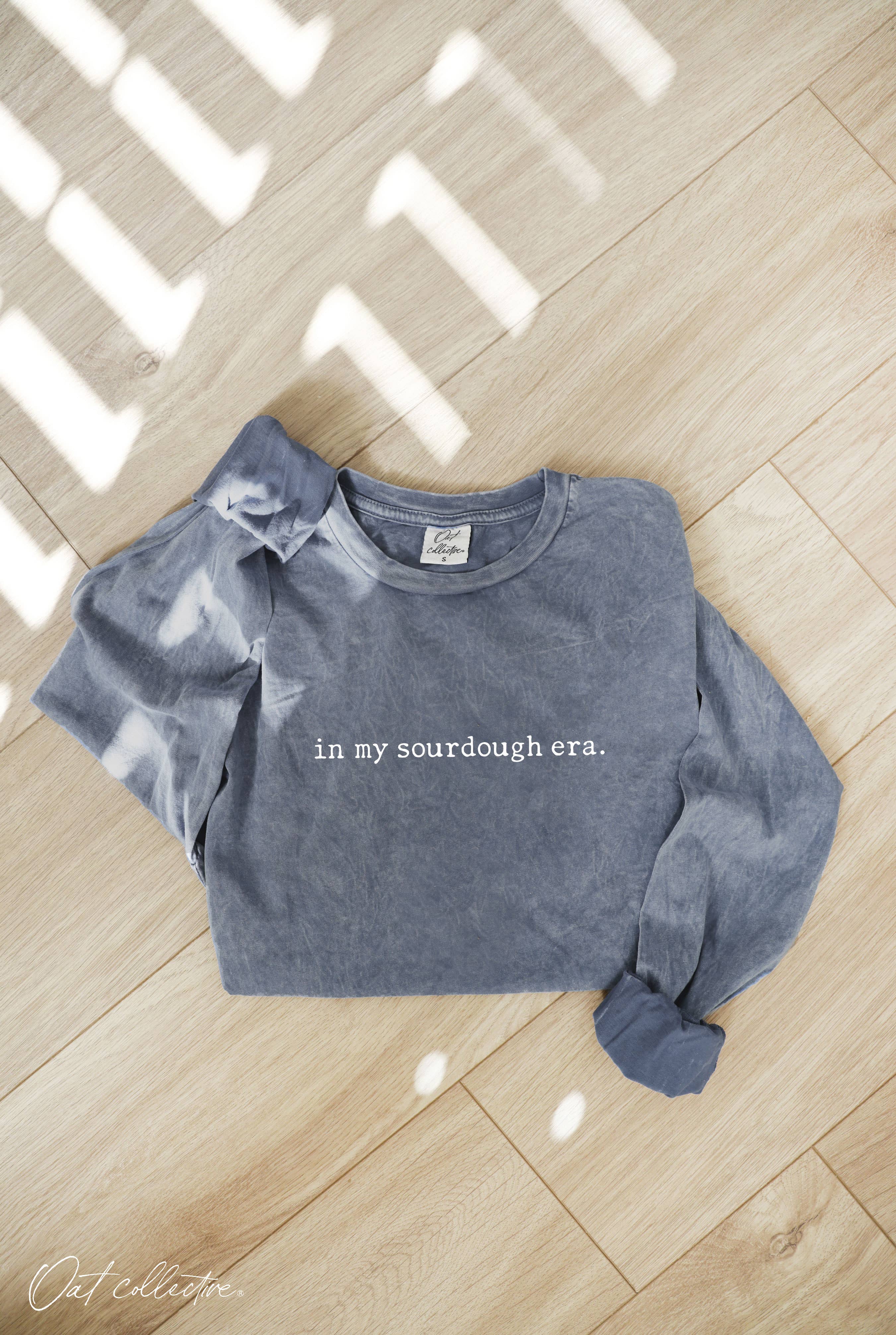 OAT COLLECTIVE - Wholesale Screen Printed T-Shirt - Women's - IN MY SOURDOUGH ERA. Mineral Washed Long Sleeve Graphic Top1