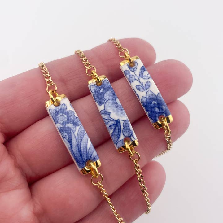 Clay Blanca - Wholesale Charm/Dangle Bracelet - Blue China Rectangle Bracelets (Options)1