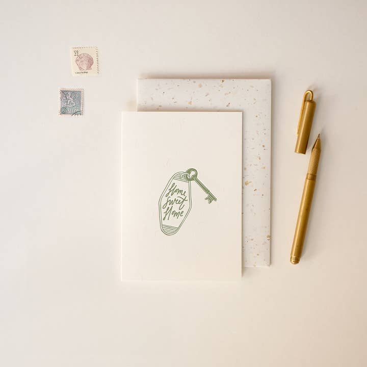 Letterpress Greetings Card - Home Sweet Home for wholesale by Tankerville Press