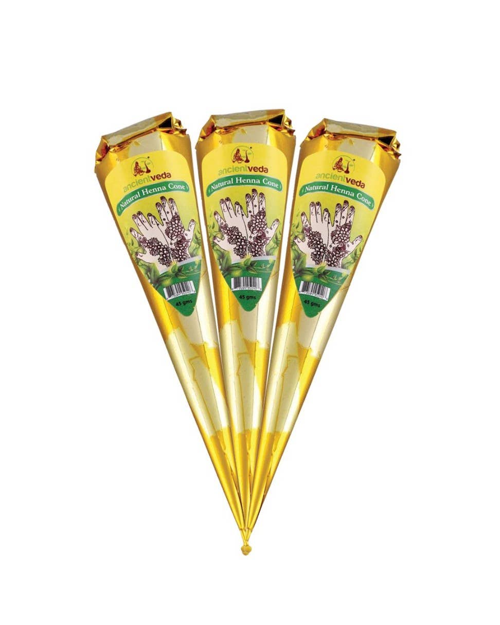 Ancientveda - Wholesale Body Glitter/Shimmer - Ancient Veda Premium Gold Henna Cones (45 gms) PER DZ
