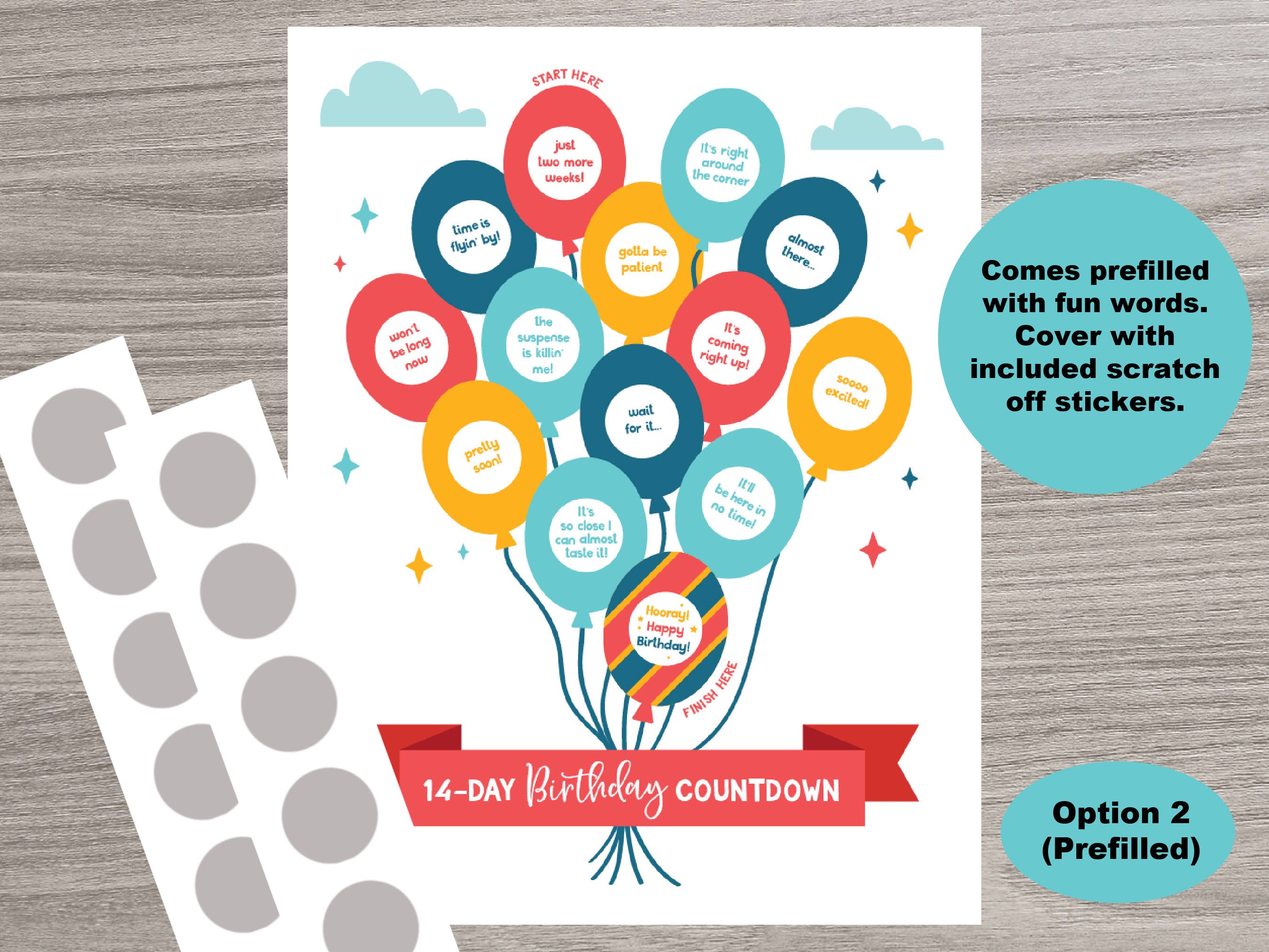 Scratch Away - Wholesale Advent Calendar - Scratch OFF 14-Day Birthday Advent Calendar1