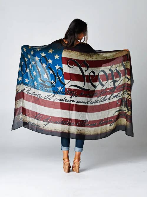 We the People Flag Scarf for wholesale by Lovestitch