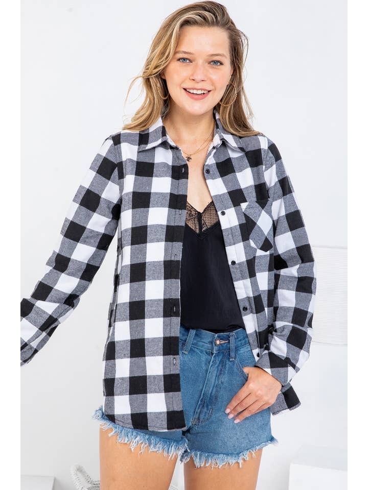 Sweet Lovely by Jen - Wholesale Button Down Shirt - Women's - SW148 PLAD SHIRT10