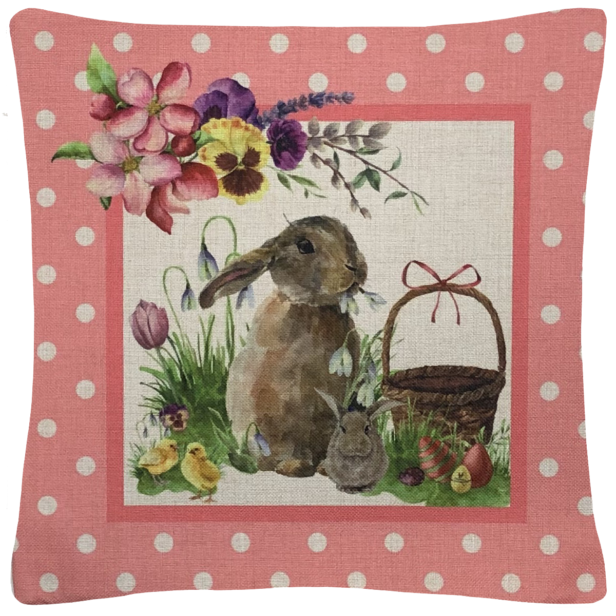Golden Hill Studio - Wholesale Throw/Decorative Pillow - Easter Bunny Throw Pillow with Insert0